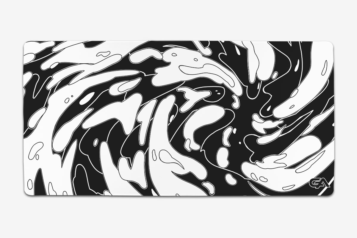 Yin Yang Monochrome Swirl Mousepad