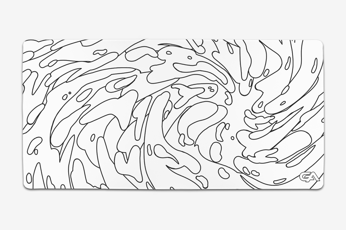 White Monochrome Swirl Mousepad