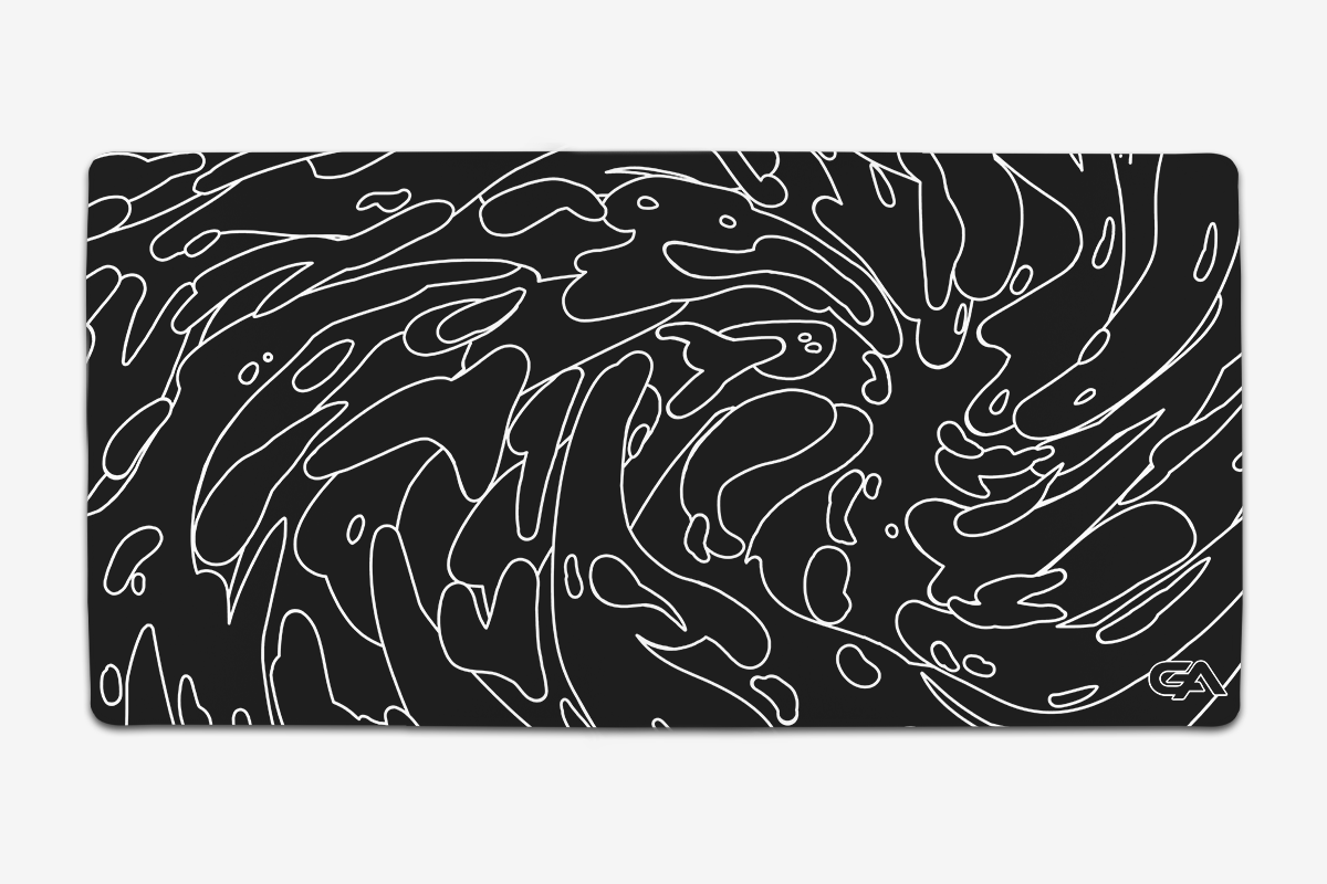 Black Monochrome Swirl Mousepad