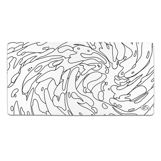 White Monochrome Swirl Mousepad