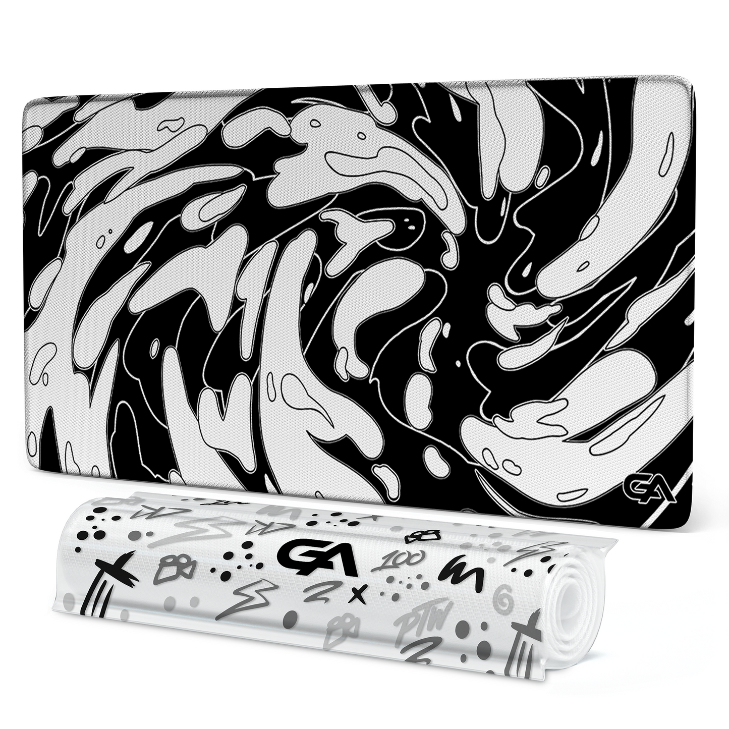 Yin Yang Monochrome Swirl Mousepad