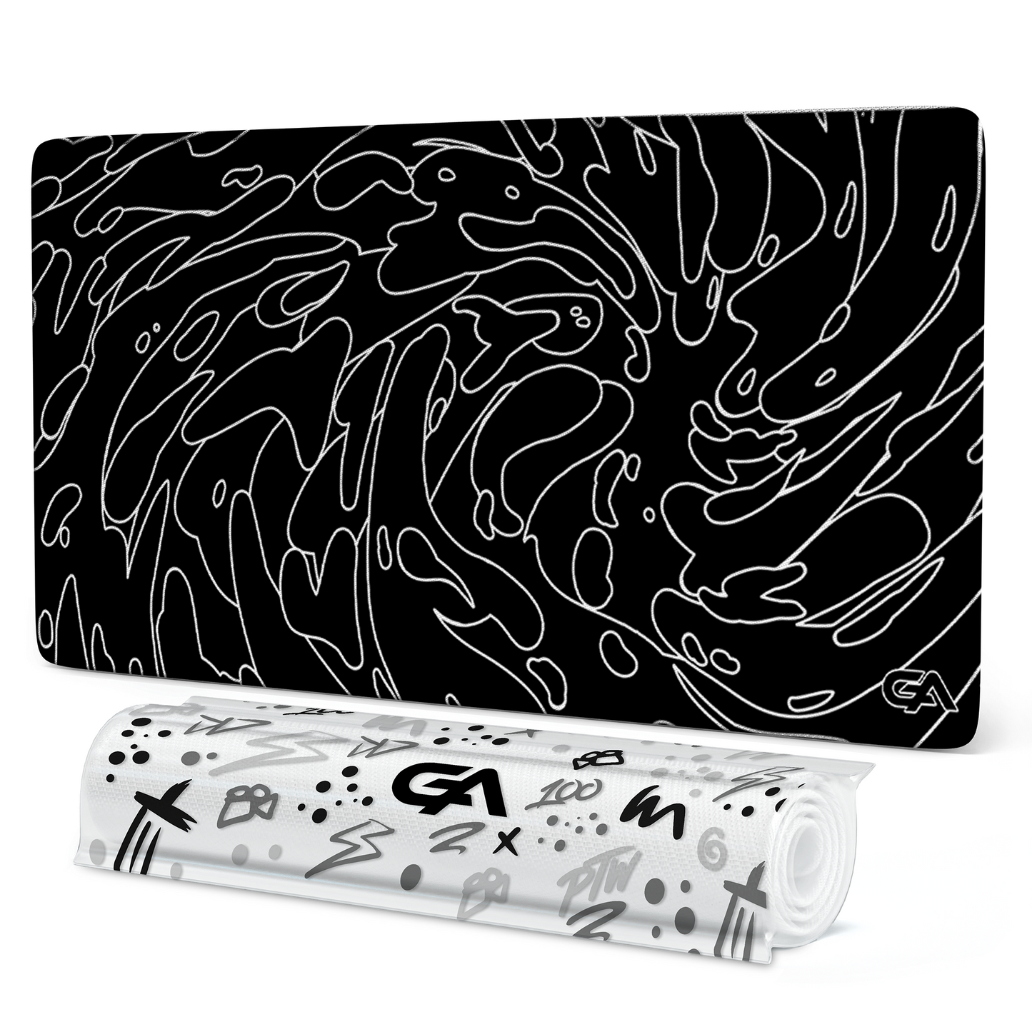 Black Monochrome Swirl Mousepad