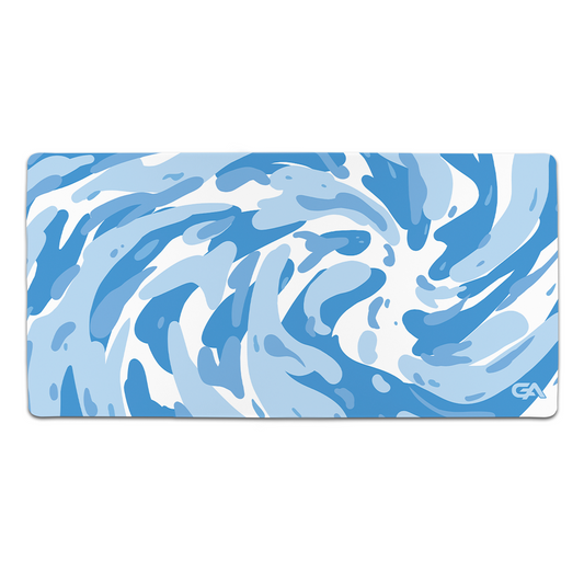 Icy Cyan Swirl Mousepad