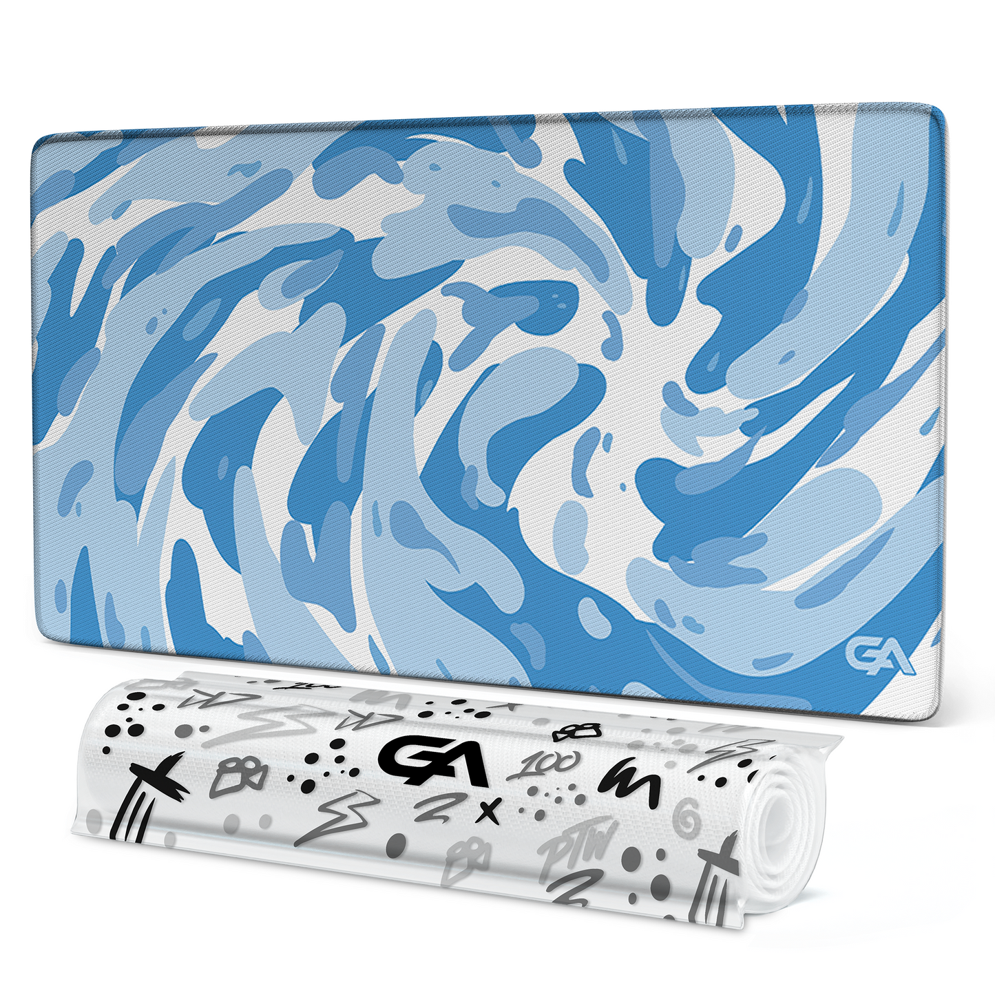 Icy Cyan Swirl Mousepad