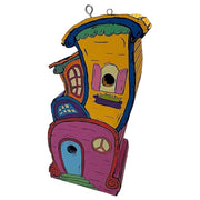 Whimsical and Vibrant Handmade Wooden Birdhouse